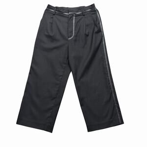 Noir Kei Ninomiya Cropped Pants Comme des Garcons Wide Leg Trousers Womens Small